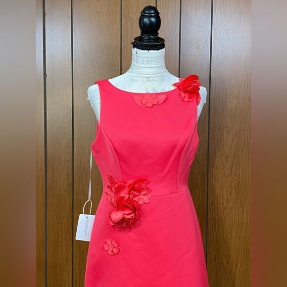 Marchesa Notte Floral Applique Satin Minidress size 10 - Picture 7 of 12